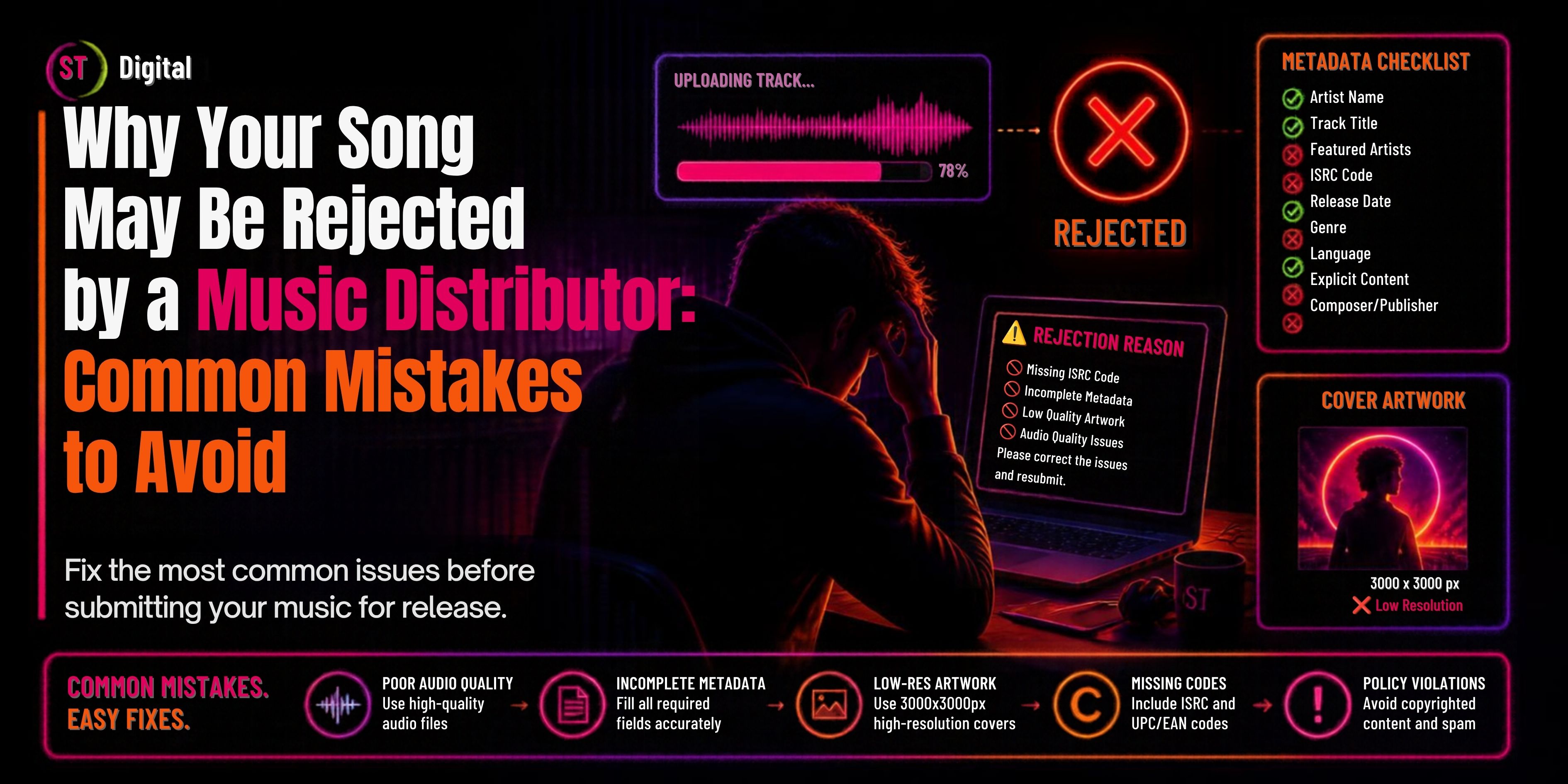 Why Your Song May Be Rejected by a Music Distributor: Common Mistakes to Avoid