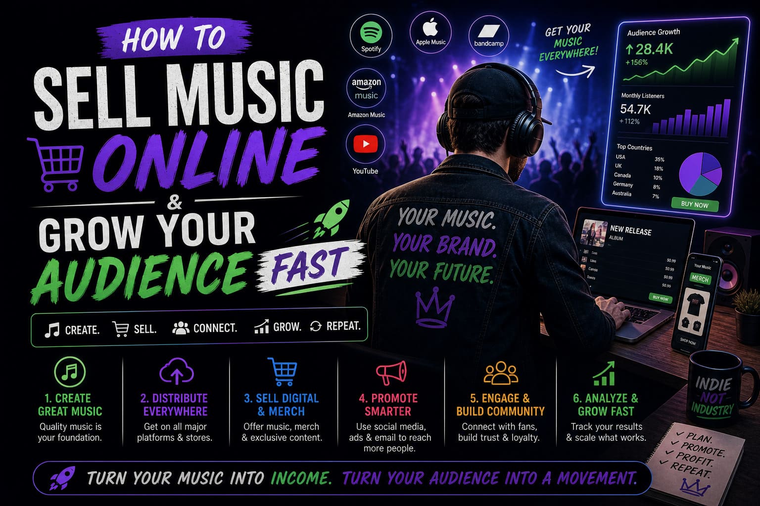How to Sell Music Online and Grow Your Audience